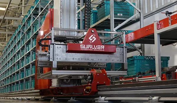 Transelevador Sualver en almacén automático